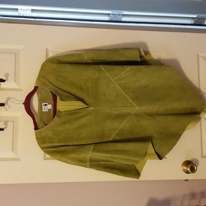 Green Suede Poncho